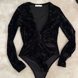 Black velvet bodysuit